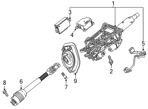 2025 Chevy Corvette Steering Column Assembly Diagram