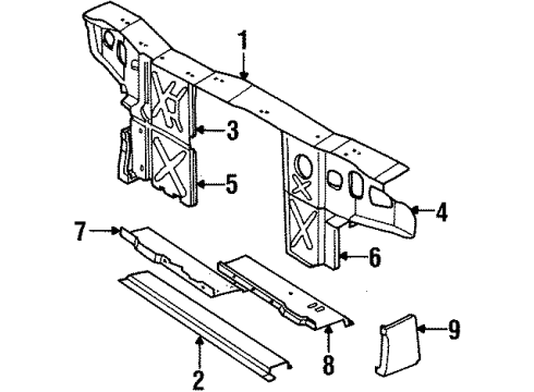 1988 Oldsmobile Firenza Radiator Support Diagram
