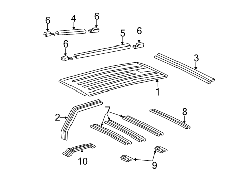 1989 Chevy Astro Roof & Components Diagram