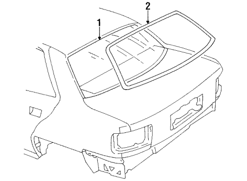 1992 Oldsmobile Achieva Glass & Hardware - Back Glass Diagram