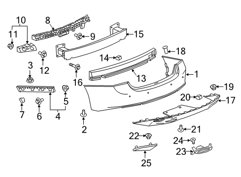 2025 Chevy Malibu Bumper & Components - Rear Diagram