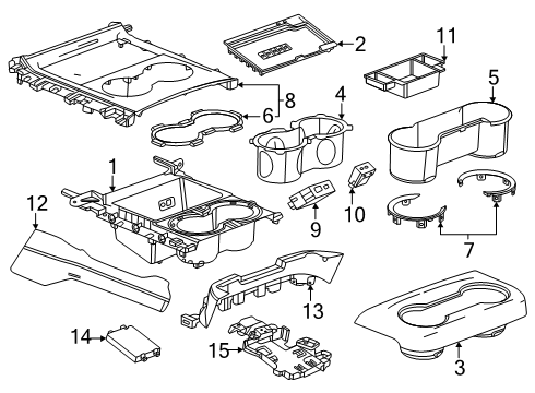2025 GMC Yukon Center Console Diagram 3 - Thumbnail