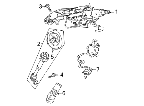 2009 GMC Acadia Steering Column Diagram for 23301175