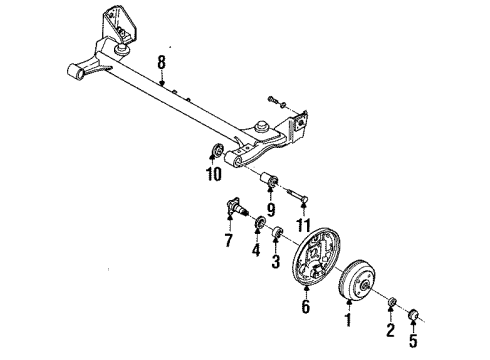 1986 Chevy Spectrum Backing Plate Diagram for 94133687