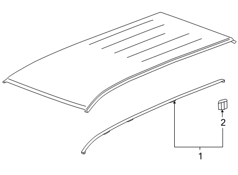 2014 GMC Terrain Roof Molding, Passenger Side Diagram for 20874299