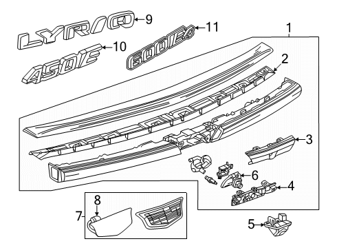2025 Cadillac LYRIQ Exterior Trim - Lift Gate Diagram