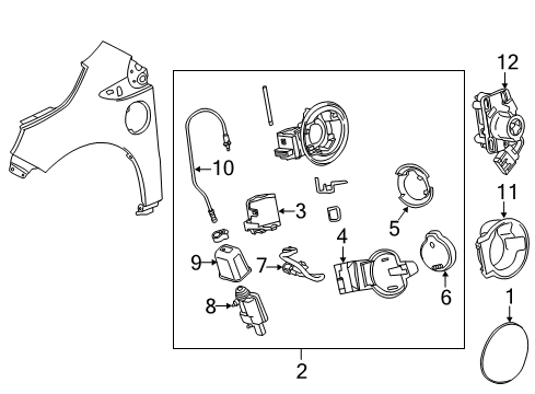 2013 Chevy Volt Fender & Components Diagram