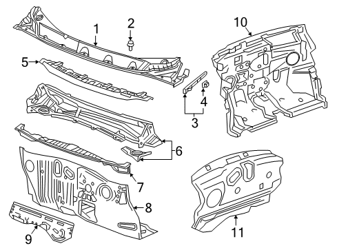 2017 Chevy Bolt EV Cowl Grille Diagram for 42565994