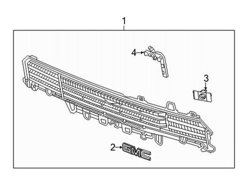 2024 GMC Hummer EV SUV Grille & Components Diagram