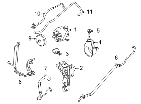 2003 Hummer H2 P/S Pump & Hoses Diagram