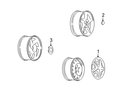 2003 Pontiac Bonneville Wheel Covers & Trim Diagram