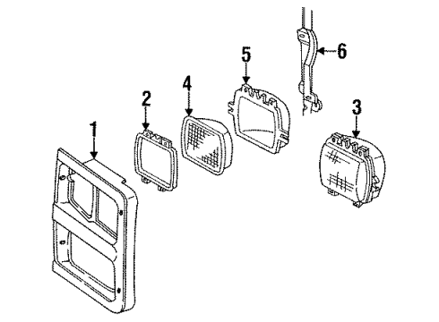 1993 Chevy G10 Headlamp Components Diagram
