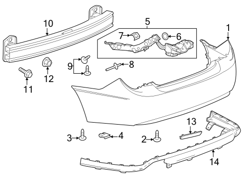 2016 Chevy Sonic Bumper & Components - Rear Diagram