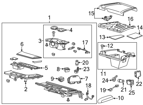 2015 Cadillac CTS Center Console Diagram
