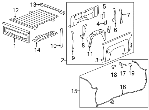2017 Chevy Silverado 1500 Pick Up Box Components Diagram