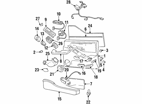 1996 Oldsmobile Aurora Bulb Diagram for 9433184