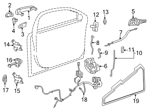 2012 Buick Verano Handle Base, Front Driver Side Diagram for 13576842