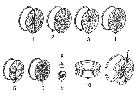 2018 Cadillac XT5 Wheel, Alloy, Rear Diagram for 84444233