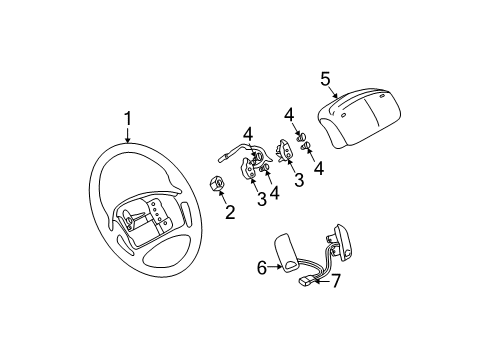 2002 Chevy Monte Carlo Switch, Passenger Side Diagram for 10354247