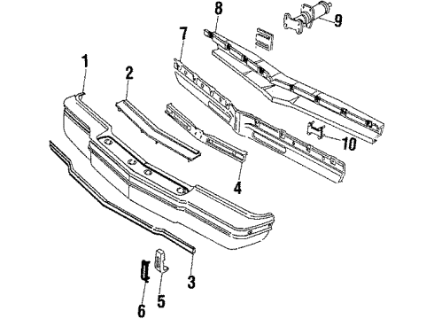 1984 Pontiac Bonneville Bumper Assembly - Front Diagram