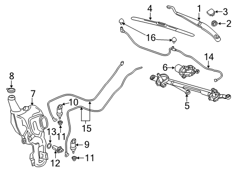 2018 Buick Enclave Wiper & Washer Components Diagram 2 - Thumbnail