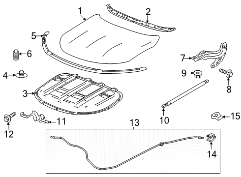 2023 Buick Envision Hood & Components Diagram