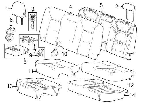 2024 Chevy Colorado Seat Back Pad, Rear Diagram for 87836304