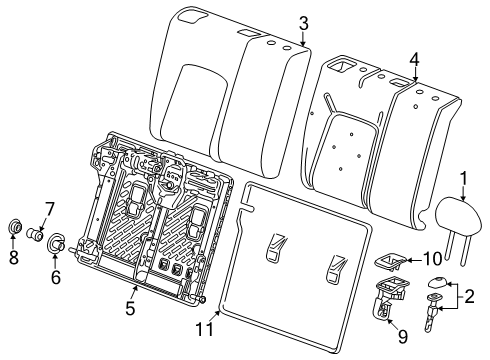 2024 Chevy Trax Rear Seat Components Diagram
