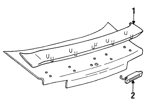 1990 Chevy Beretta Spoiler, Rear Diagram for 10131393