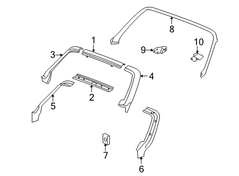 2007 Pontiac Solstice Windshield Header & Components Diagram