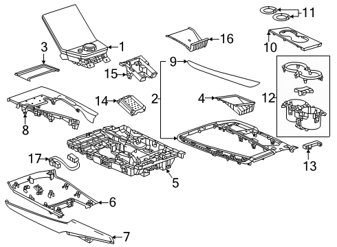 2025 Cadillac ESCALADE IQ Center Console Diagram 10 - Thumbnail
