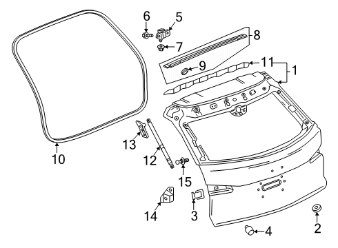 2023 Buick Envision Lift Cylinder, Driver Side Diagram for 85003580