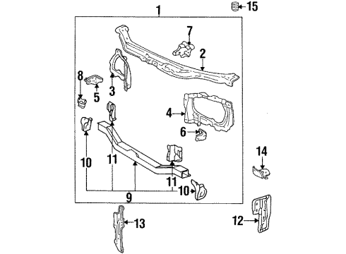 2001 Chevy Prizm Hood Bumper Diagram for 94857060