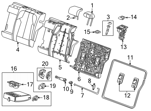 2025 Chevy Equinox EV Cover, Rear Seat Back Diagram for 86525521