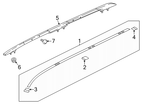 2024 GMC Acadia Exterior Trim - Roof Diagram
