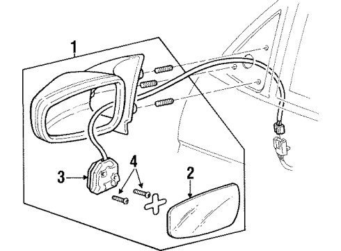 1997 Pontiac Grand Prix Outside Mirrors Diagram