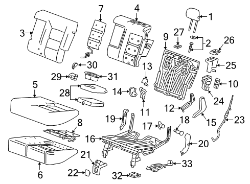 2024 Chevy Equinox Rear Seat Components Diagram