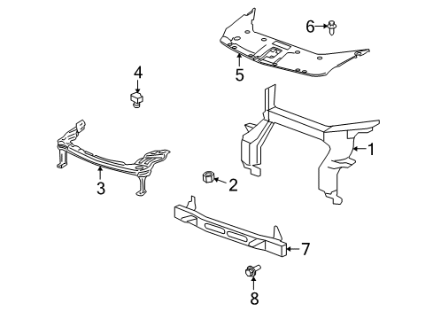 2007 Saturn Outlook Radiator Support Diagram