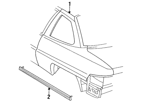 1994 Buick Skylark Quarter Panel & Components Diagram