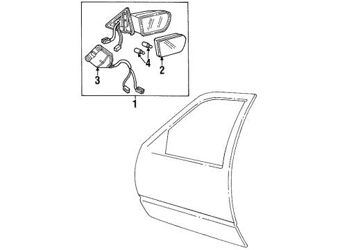 1997 Cadillac DeVille Outside Mirrors Diagram