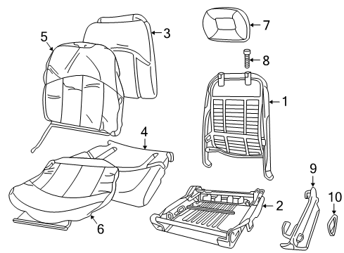 2000 Buick Regal Seat Back Cover Diagram for 88992882