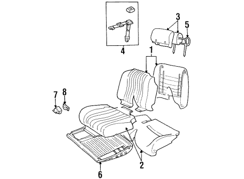 2001 Chevy Lumina Front Seat Components Diagram