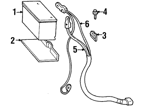 1994 Cadillac Eldorado Battery Tray Diagram for 3545201