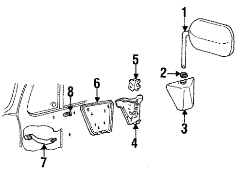 1991 Chevy R3500 Outside Mirrors Diagram 6 - Thumbnail