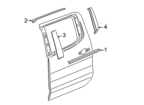 2020 GMC Sierra 2500 HD Belt Molding, Rear Driver Side Diagram for 84832777