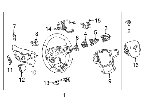 2025 Chevy Blazer Steering Wheel & Trim Diagram