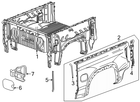 2024 GMC Sierra 1500 Pick Up Box Diagram