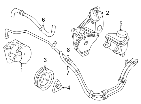 2000 Saturn LW2 P/S Pump & Hoses Diagram