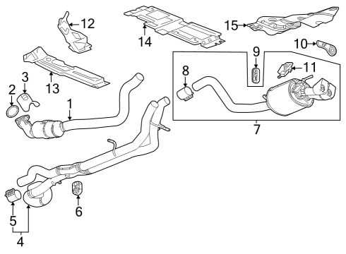 2024 Cadillac Escalade Exhaust Components Diagram