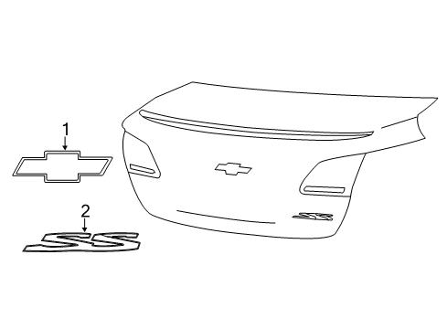 2015 Chevy SS Exterior Trim - Trunk Diagram